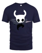 Cute Ghost Knight Cartoon Graphic T Shirt Fantasy Gamer Style Tee - navy t-shirt on white background
