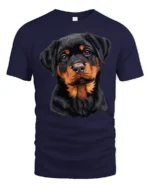 Cute Rottweiler Puppy Graphic T Shirt Adorable Dog Lover Tee - navy t-shirt on white background