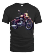 Vintage Classic Motorcycle Graphic T Shirt Retro Biker Style Tee - black t-shirt on white background