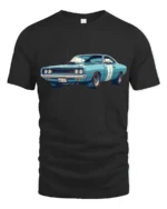 Vintage Classic Muscle Car Graphic T Shirt Retro Car Lover Tee - black t-shirt on white background