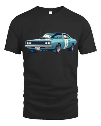 Vintage Classic Muscle Car Graphic T Shirt Retro Car Lover Tee - black t-shirt on white background