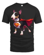 Superhero Dog Graphic T Shirt Cute Hero Puppy Style Tee - black t-shirt on white background