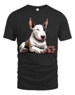 Cute Bull Terrier Dog Graphic T Shirt Funny Pet Lover Style Tee - black t-shirt on white background