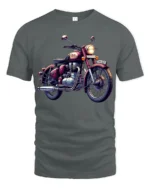 Vintage Classic Motorcycle Graphic T Shirt Retro Biker Style Tee - gray t-shirt on white background