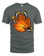 Beast Claw Basketball Graphic T Shirt Cool Athlete Style Tee - gray t-shirt on white background