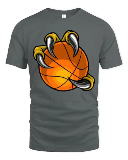 Beast Claw Basketball Graphic T Shirt Cool Athlete Style Tee - gray t-shirt on white background