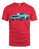 Vintage Classic Muscle Car Graphic T Shirt Retro Car Lover Tee - red t-shirt on white background