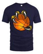Beast Claw Basketball Graphic T Shirt Cool Athlete Style Tee - navy t-shirt on white background