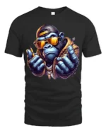 Cool Street Gorilla Graphic Tee Hip Hop Urban Style Tshirt - black t-shirt on white background