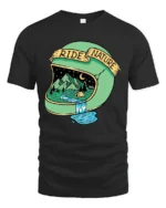 Ride Nature Helmet Graphic Tee Adventure Outdoor Tshirt - black t-shirt on white background