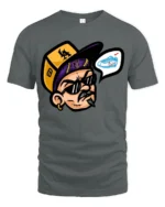 Funny Street Style Sneaker Head Graphic Tee Urban Tshirt - gray t-shirt on white background