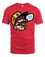 Funny Street Style Sneaker Head Graphic Tee Urban Tshirt - red t-shirt on white background