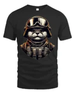 Tactical Otter Soldier Graphic Tee Military Style Tshirt - black t-shirt on white background