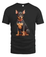 Cute Doberman Dog Graphic Tee Loyal Puppy Lover Tshirt - black t-shirt on white background