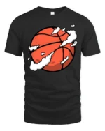 Cool Basketball Graphic Tee Sport Style Urban Game Tshirt - black t-shirt on white background