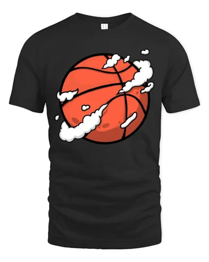 Cool Basketball Graphic Tee Sport Style Urban Game Tshirt - black t-shirt on white background