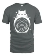 Cute Totoro Style Forest Graphic Tee Nature Spirit Tshirt - gray t-shirt on white background