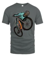 Extreme Mountain Bike Graphic Tee Freestyle Rider Sport Tshirt - gray t-shirt on white background