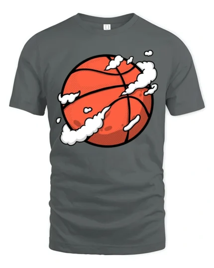 Cool Basketball Graphic Tee Sport Style Urban Game Tshirt - gray t-shirt on white background