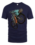Extreme Mountain Bike Graphic Tee Freestyle Rider Sport Tshirt - navy t-shirt on white background