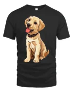 Cute Labrador Puppy Tshirt Adorable Dog Lover Graphic Style - black t-shirt on white background