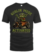 Funny Goblin Mode Activated Tshirt Hot Rod Cartoon Graphic - black t-shirt on white background