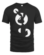 Minimalist Fox Moon Silhouette Tshirt Modern Animal Graphic - black t-shirt on white background