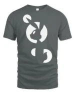 Minimalist Fox Moon Silhouette Tshirt Modern Animal Graphic - gray t-shirt on white background