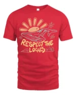 Respect The Locals Whale Tshirt Funny Ocean Nature Graphic - red t-shirt on white background