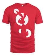 Minimalist Fox Moon Silhouette Tshirt Modern Animal Graphic - red t-shirt on white background