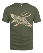 Ingenious Creative Art Tshirt Abstract Typography Graphic - military green t-shirt on white background