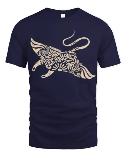 Ingenious Creative Art Tshirt Abstract Typography Graphic - navy t-shirt on white background