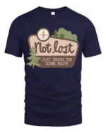Not Lost Scenic Route Tshirt Funny Travel Adventure Graphic - navy t-shirt on white background