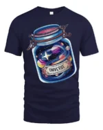 Universe In A Jar Tshirt Cosmic Space Galaxy Graphic Art - navy t-shirt on white background