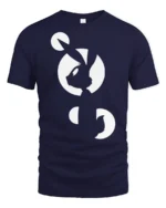 Minimalist Fox Moon Silhouette Tshirt Modern Animal Graphic - navy t-shirt on white background