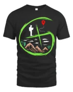 Christian Adventure Faith Cross Mountain Graphic Tshirt Outdoor Style - black t-shirt on white background