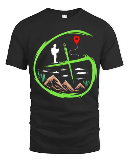 Christian Adventure Faith Cross Mountain Graphic Tshirt Outdoor Style - black t-shirt on white background