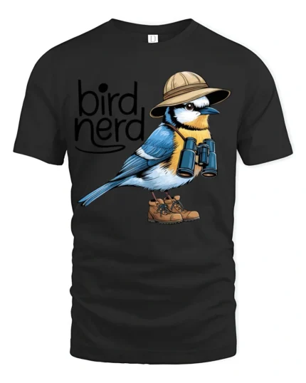 Funny Bird Nerd Graphic Tshirt Cute Birdwatching Humor Style - black t-shirt on white background