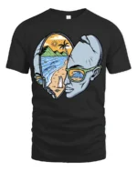 Surf Inside Your Mind Graphic Tshirt Beach Dream Vision Style - black t-shirt on white background