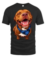 Happy Smiling Dog Graphic Tshirt Cute Pet Lover Style Vibes - black t-shirt on white background
