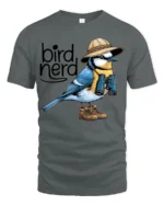 Funny Bird Nerd Graphic Tshirt Cute Birdwatching Humor Style - gray t-shirt on white background