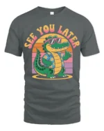 Funny See You Later Alligator Retro Summer Graphic Tshirt Style - gray t-shirt on white background