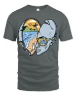 Surf Inside Your Mind Graphic Tshirt Beach Dream Vision Style - gray t-shirt on white background