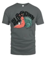 Slow Down Funny Snail Graphic Tshirt Life Humor Relax Style - gray t-shirt on white background