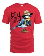 Funny Bird Nerd Graphic Tshirt Cute Birdwatching Humor Style - red t-shirt on white background