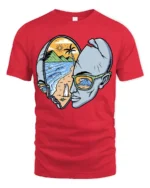 Surf Inside Your Mind Graphic Tshirt Beach Dream Vision Style - red t-shirt on white background
