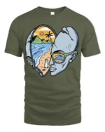 Surf Inside Your Mind Graphic Tshirt Beach Dream Vision Style - military green t-shirt on white background