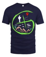 Christian Adventure Faith Cross Mountain Graphic Tshirt Outdoor Style - navy t-shirt on white background