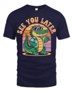 Funny See You Later Alligator Retro Summer Graphic Tshirt Style - navy t-shirt on white background