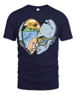 Surf Inside Your Mind Graphic Tshirt Beach Dream Vision Style - navy t-shirt on white background